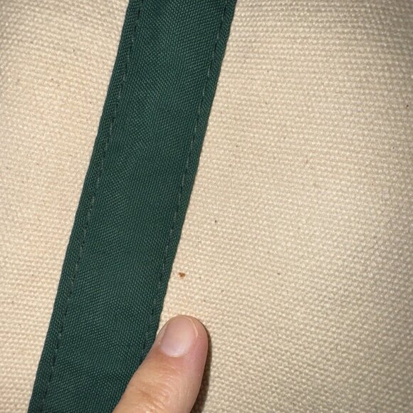 Lands End Boat and Tote XL Tote Bag Handbag Green Ivory USA - Picture 10 of 10